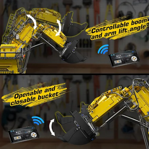Vista 4 de Mould King 17070 - Juego de construcción de excavadora RC para adultos, modelo de vehículo de construcción de camión de 4767 piezas, camión