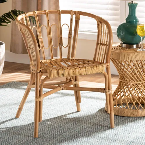 Vista 2 de Bali & pari Silla de comedor de ratán natural moderna y contemporánea Luxio