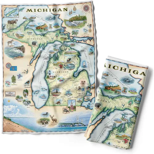 Vista 28 de Xplorer Maps 1000 Islands Map - Toalla decorativa de harina para cocina, 100% algodón, 18 x 24 pulgadas
