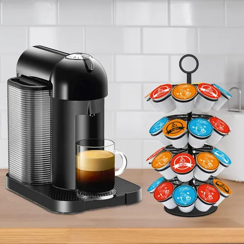 Vista 5 de Organizador de carrusel de cápsulas de café compatible con 36 cápsulas de taza