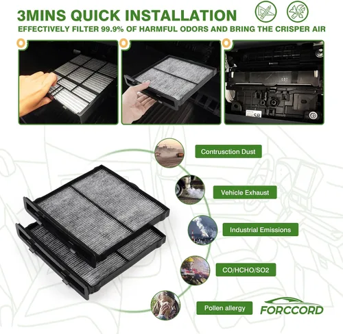 Vista 6 de Paquete de 2 filtros de aire de cabina aptos para 2019-2024 Forester, 2022-2023 2024 2025 2026 WRX Filtro de cabina de carbón activado 72880-FL000
