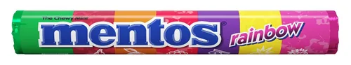 Vista 3 de Mentos Rollo de caramelo de menta masticable con sabores de frutas arcoíris (14 piezas) y rollo de caramelo de menta masticable Mentos sabores