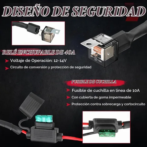 Vista 4 de OFFROADTOWN Arnés de cableado 2 cables para cubos LED Pods LED Negro
