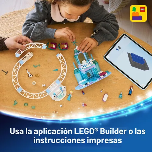 Vista 4 de LEGO Disney Frozen Elsa's Ice Castle & Snow Ride Adventure Building Toy - Juguetes de Frozen para niñas y niños, a partir de 4 años - Regalo