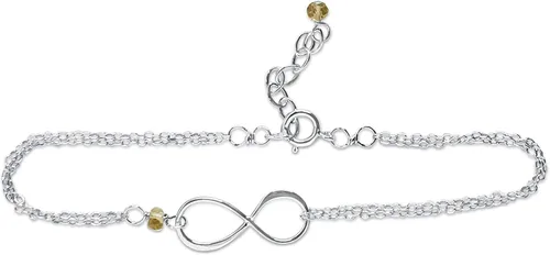 Vista 48 de Pulsera con dije de infinito con piedra natal, joyería hecha a mano, regalo para ella