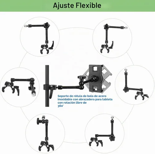 Vista 6 de Mippko Soporte para iPad para soporte de micrófono/soporte de música para micrófono, soporte para tableta compatible con almohadillas Nexus/LG G