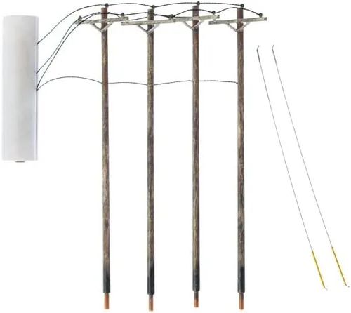 Vista 2 de Woodland Scenics US2280 O postes con cable de barra transversal simple