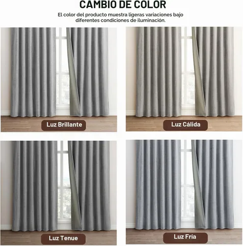 Vista 4 de FLORECORD Cortinas de lino 100% opacas de 52 pulgadas de ancho x 84 pulgadas de largo, juego de 2 paneles de cortinas opacas con aislamiento térmico
