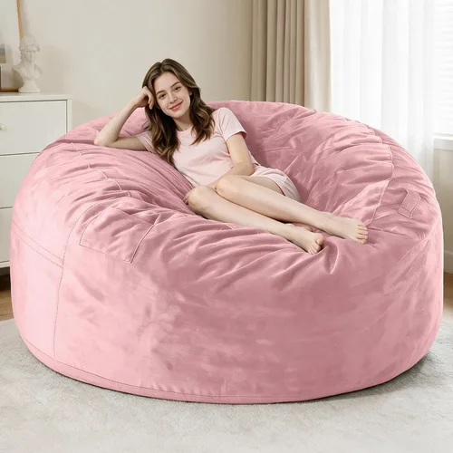 Vista 85 de Sillón puff de 3 pies Sillón estilo puff grande de 3 pulgadas con relleno de espuma viscoelástica, sofá suave con funda de terciopelo holandés