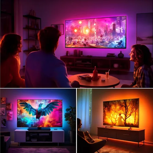 Vista 2 de Maylit ICRGB - Retroiluminación LED para TV, control por aplicación, luces LED para TV/Monitor de 20-36 pulgadas, sincronización de música, luces
