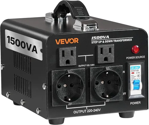 Vista 11 de VEVOR Transformador convertidor de voltaje, 500 VA, transformador de potencia elevador/abajo de servicio pesado, convertir de 110 V a 220 V y 220 V
