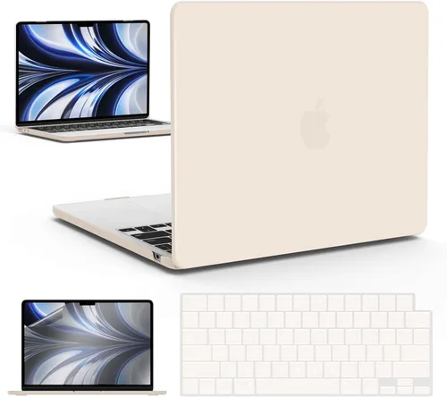Vista 14 de IBENZER Funda para MacBook Air de 13 pulgadas 2026 2025 2024 2023 2022 M4 A3240 M3 A3113 M2 A2681, funda rígida con cubierta de teclado ScreenFilm