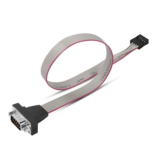 Vista 3 de Cable serie DB9 a 10 pines IDC, paquete de 2 unidades RS232 macho serie a 10 pines (2 x 5) IDC cabezal de placa base cable plano Moun (1.0 ft)