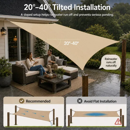 Vista 5 de ColourTree TAPS9.5 - Toldo cuadrado impermeable, parasol de tela con 95% de bloqueo de rayos UV y resistente al agua, para patio, jardín o cochera