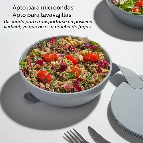 Vista 6 de W&P WP-PBC-CM - Cuenco con tapa Porter, para almacenar comida, ensaladas, comidas preparadas, hermético, apto para lavavajillas y microondas
