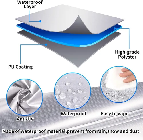 Vista 4 de Fundas impermeables para muebles de patio, 39 x 24 x 28 pulgadas, funda 600D para muebles de exterior, funda para sofá seccional, funda para sillas