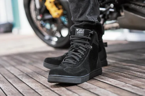 Vista 6 de SHIMA SX-2 Evo Botas de cuero ventiladas para motocicleta, para hombre, calle, verano, de ante, deportivas, sigilosas, para turismo, calzado