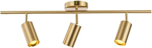 Vista 13 de BOKT Kit de iluminación LED moderna de riel de 1 luces, accesorios de foco de oro cepillado, montaje en techo de latón mate para interiores, lámpara