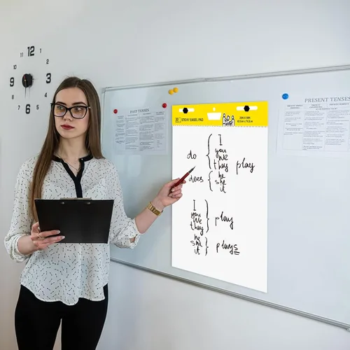 Vista 4 de Super Sticky Easel Pad,25 in x 30 in Self Stick Flip Chart Paper,30 Sheets/Pad,2 Pad/Pack,Large White Premium Anchor Chart Paper,Easel Paper for