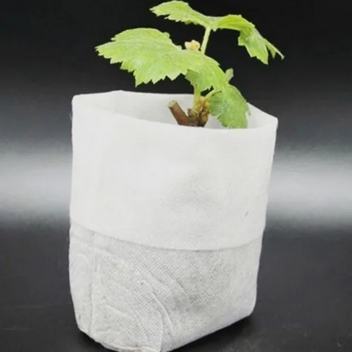 Vista 5 de 200pcs Biodegradable Non Woven Plant Grow Bags Waterproof
