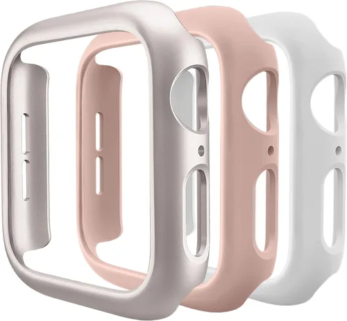 Vista 13 de Paquete de 3 fundas compatibles con Apple Watch de 1.732 pulgadas Series 6/5/4/SE, carcasa rígida de PC parachoques marco