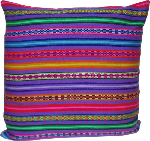 Vista 6 de Funda de cojín de tela inca, funda de cojín decorativa de Perú, funda de cojín de algodón estilo peruano para sofá de 18 pulgadas x 18 pulgadas Negro