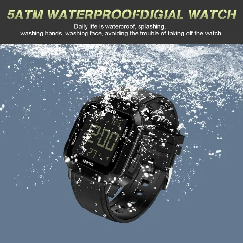 Vista 9 de READ Digital Watch for Men Wrist Watches Waterproof Watch Mens Digital Watch Stainless Steel Case Watch Outdoor Watches LCD Display with Alarm Clock