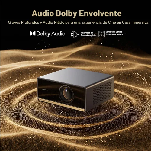 Vista 6 de Proyector Wanbo X5 Pro Google TV compatible con 4K, proyector inteligente de 1100 lúmenes ANSI con WiFi y Bluetooth, proyector de películas
