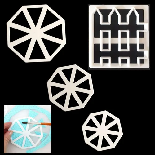 Vista 7 de Mini casa de plástico de bambú valla banderín cortadores de galletas decoración de fondant moldes herramientas (8 piezas)