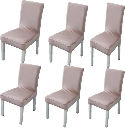 Vista 12 de Juego de 6 fundas elásticas de terciopelo suave para sillas de comedor, decoración elegante para el hogar y banquete, protector de silla Parson
