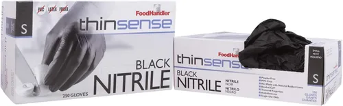 Vista 2 de FoodHandler 103-TS12-BLK FoodHandler thinsense nitrilo SM negro (paquete de 1000)