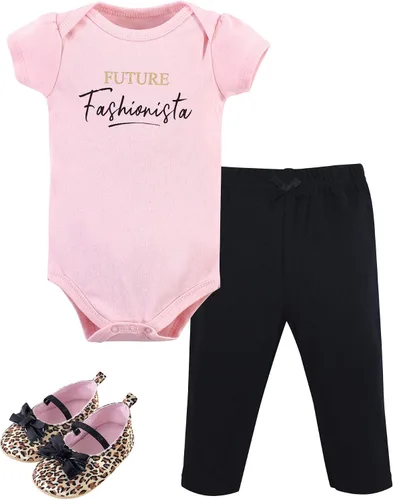 Vista 3 de Little Treasure - Conjunto unisex de mameluco de algodón, pantalón y zapatos para bebé Collar de ancla