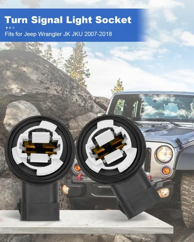 Vista 2 de Enchufe de luz de señal de giro compatible con Jeep JK JKU 2007-2018, enchufe de bombilla de lámpara de estacionamiento frontal, 2