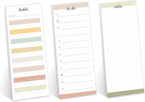 Vista 8 de Book Lover - Juego de 3 blocs de notas adhesivas coloridas para hacer, rastreadores de tareas de ratón de biblioteca de 3 x 8 pulgadas, 50 hojas por