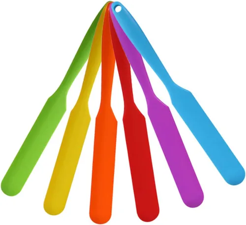 Vista 8 de BESTonZON Buttercream - Raspador de banco, raspador de masa, raspador lateral para tartas, cepillo para teñir el cabello, raspador para tartas, más