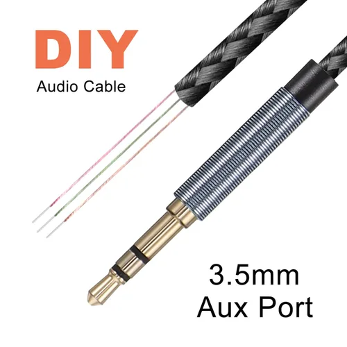 Vista 4 de UKCOCO 2 piezas de 1 pie de repuesto de 0.138 in macho a cable desnudo extremo abierto, TRS 3 polos estéreo 1/8 conector Jack Cable de audio