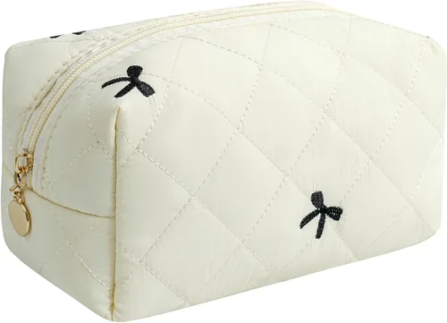 Vista 10 de Bolsa de maquillaje de viaje para mujeres y niñas, bolsa de maquillaje con cremallera, flores florales, organizador de maquillaje, bolsa de tela
