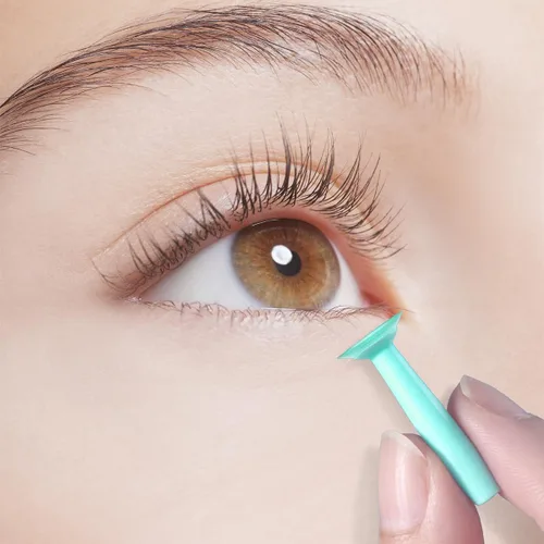 Vista 3 de Herramienta de inserción de removedor de lentes de contacto portátil de silicona aplicador con botella de plástico para lentes duros