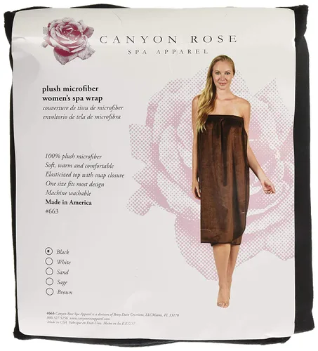 Vista 3 de Canyon Rose Cloud 9 - Envoltura de microfibra de felpa hasta la rodilla para mujer, envoltura corporal simple, microfibra, parte superior elástica