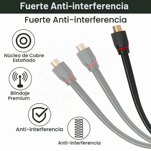 Vista 3 de Divisor RCA de 12 pulgadas, 1 hembra a 2 machos, paquete de 2 unidades, cable RCA Y RCAs de video para automóvil, divisor de cable de audio RCA