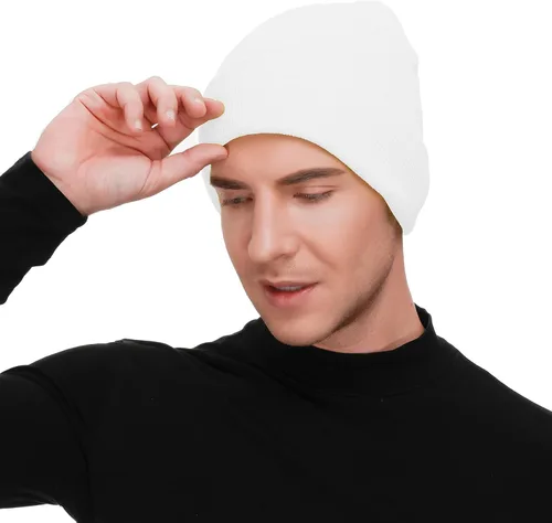 Vista 33 de American Trends Gorro para hombre y mujer, gorro de punto suave y lindo con diseño de calavera