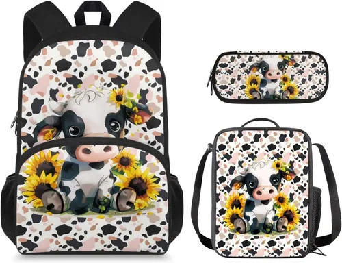 Vista 38 de Mochila 3D Otter para niños de 9 a 11 años, bonita mochila para niñas para la escuela, mochila elegante para niños con lonchera y bolsa