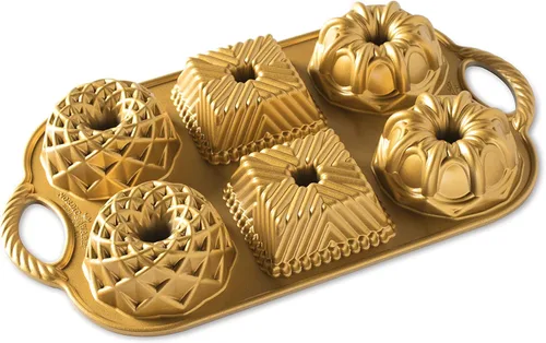 Vista 5 de Nordic Ware Bundt Cuartet - Juego de sartenes (4 piezas) y sartén Geo Bundtlette