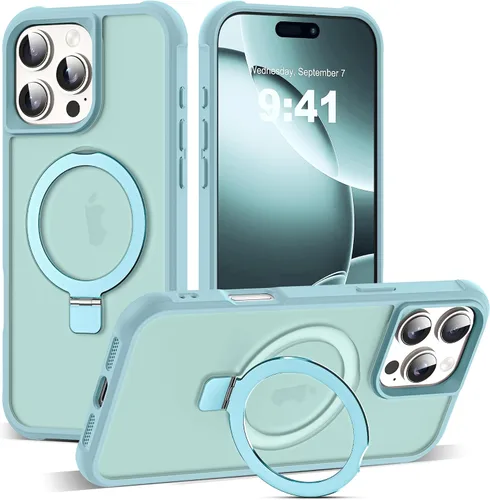 Vista 93 de SKYLMW - Funda compatible con iPhone 11 de 6.1 pulgadas, con soporte magnético invisible tipo anillo, funda translúcida de grado militar, compatible