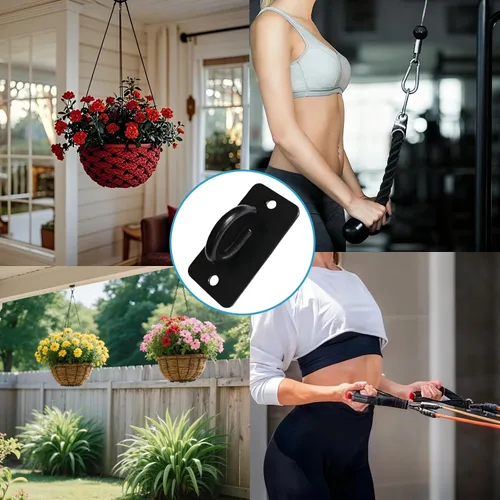 Vista 5 de 4 bandas de resistencia para puerta, anclaje de cuerda de batalla, ganchos de techo resistentes, soporte de montaje en pared para entrenamiento
