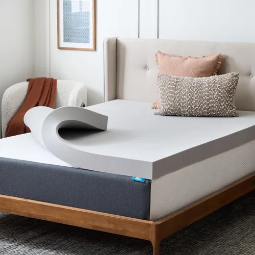 Vista 14 de Lucid Cubrecolchón de espuma viscoelástica con infusión de carbón de bambú de 2 pulgadas - Tamaño Twin - Control de humedad y olor - Ventilado