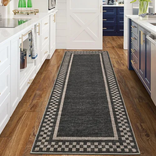 Vista 17 de GarveeHome Alfombra lavable de 5 x 7 pies para sala de estar, alfombra Beige festoneado