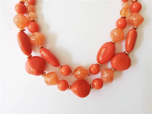 Vista 4 de Ufraky Juego de aretes de collar de 2 capas de hilo grueso para mujeres y niñas, regalo de joyería, Plástico