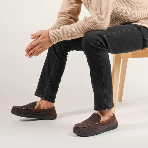 Vista 2 de RockDove Hearthfire - Pantuflas de espuma viscoelástica para hombre