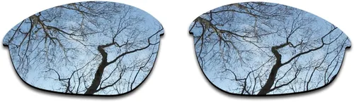 Vista 3 de ToughAsNails 2 pares de lentes polarizadas de repuesto para Oakley Half Jacket Negro y Plata Cromo
